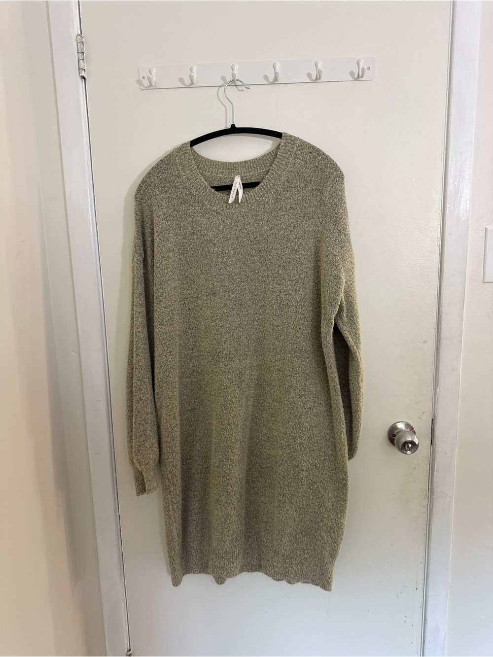 Dreamers Taupe Crewneck Oversized Sweater Dress